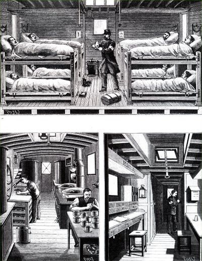 The Interior of a French Military Hospital Train by Unbekannt