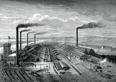 The Iron and Steel Works at Barrow by Unbekannt
