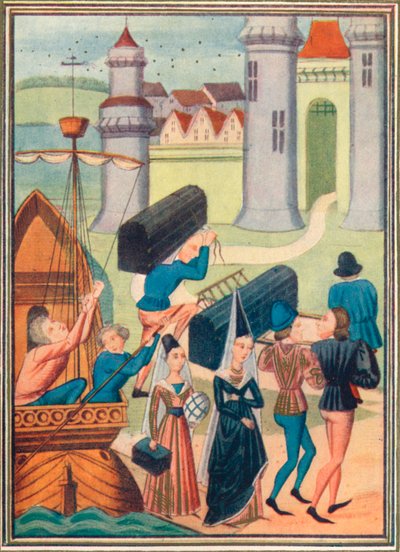 The Landing of the Lady de Coucy at Boulogne, 1399 by Unbekannt