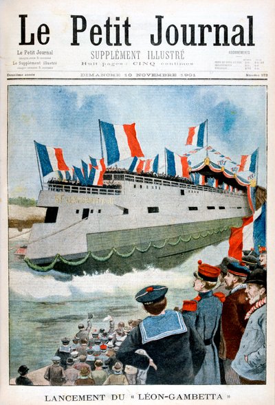 The Launching of the Armoured Cruiser Leon Gambetta, France by Unbekannt