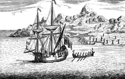 The massacre and burning of two villages at Madagascar, c16th century by Unbekannt