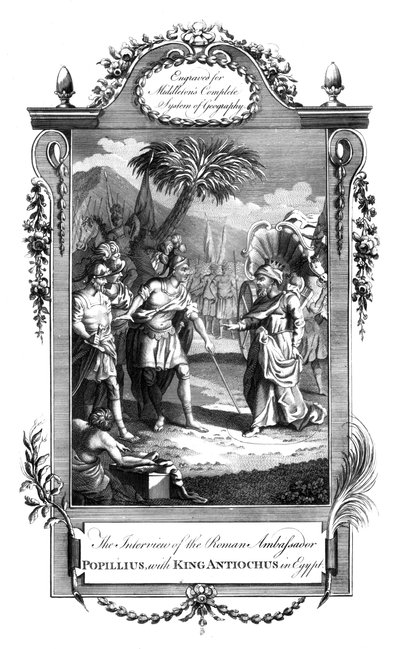 The Meeting Between the Roman Ambassador, Popillius, and King Antiochus, Egypt, c18th Century by Unbekannt