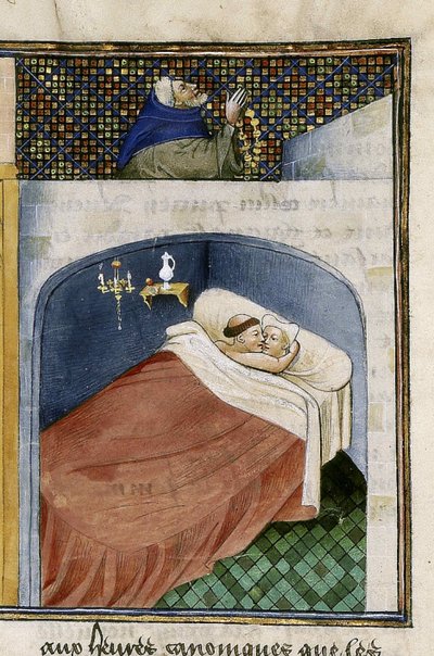 The Monk Sleeps with the Wife While the Husband is Praying, 1460s by Unbekannt