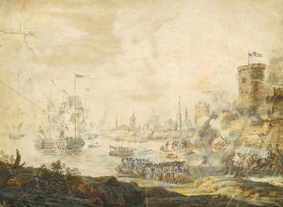 The Naval Battle of Chesma on 5 July 1770 by Unbekannt