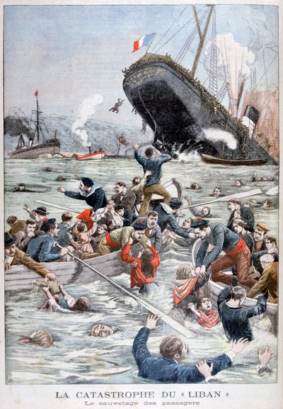 The Passenger Liner Liban Sinking After Colliding with Another Ship by Unbekannt