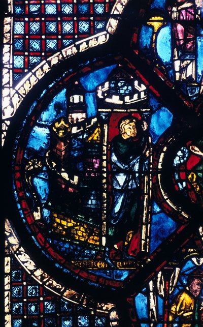 The pilgrim leaves Jerusalem for Jericho, stained glass, Chartres Cathedral, France by Unbekannt