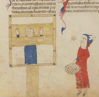 The pillory. From the Coutumes de Toulouse by Unbekannt