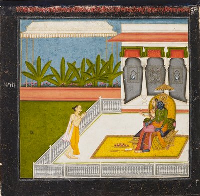 The Poet Bihari Lal Venerates Krishna and Radha by Unbekannt