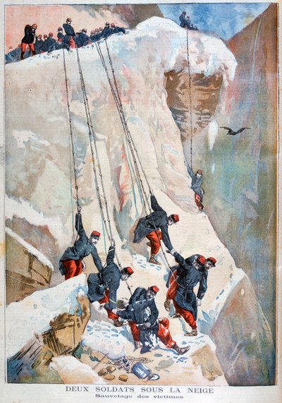The Rescue of Two French Soldiers after an Avalanche, 1894 by Unbekannt