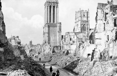 The ruins and cathedral of Caen, Normandy, France, c1944 by Unbekannt
