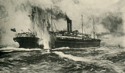 The sinking of the SS Arabic, First World War, 19 August 1915 by Unbekannt