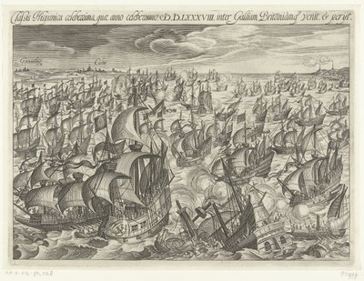 The Sinking of the Spanish Armada in 1588 by Unbekannt