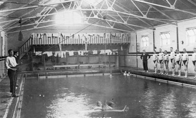 The swimming bath, Royal Navy training establishment, Shotley, Suffolk, 1936 by Unbekannt