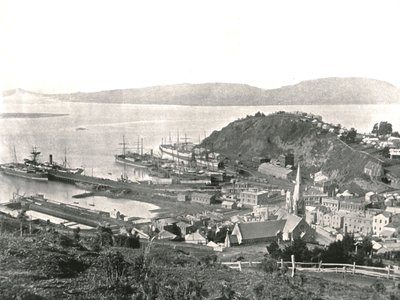 The Town and the Harbour, Port Chalmers, New Zealand by Unbekannt
