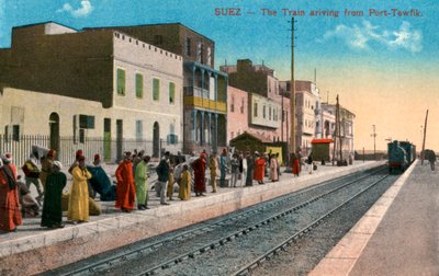 The train arriving from Port Tewfik, Suez, Egypt, 20th century by Unbekannt