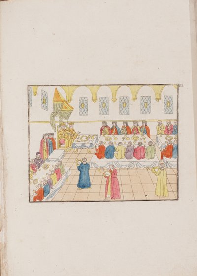 The wedding ceremony of Tsar Mikhail Feodorovich and Yevdokiya Lukyanovna by Unbekannt