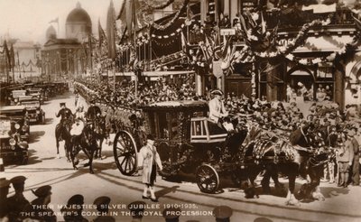 Their Majesties Silver Jubilee 1910-1935. The Speakers Coach in the Royal Procession by Unbekannt