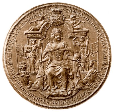 Third Great Seal of Queen Anne, obverse, 1702-1714 by Unbekannt