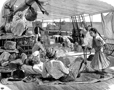 Third class on board the Kilwa, Brindisi to Burma, 1886 by Unbekannt