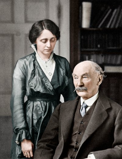 Thomas Hardy, English Poet, Novelist and Dramatist with His Second Wife, Florence, 1912-1928 by Unbekannt