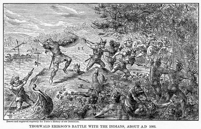 Thorwald Eriksons Battle with the Indians, about AD 1003 by Unbekannt