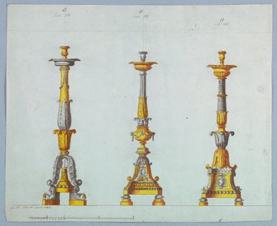 Three Designs for Candlesticks by Unbekannt
