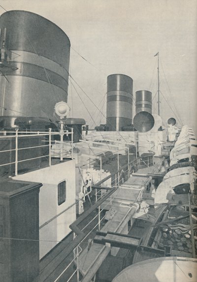 Three Funnels of the Monarch of Bermuda, the Furness Withy Luxury Liner, 1937 by Unbekannt