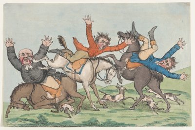 Three Riders Fall from their Mounts by Unbekannt