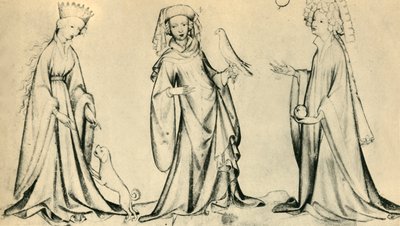 Three Young Women by Unbekannt
