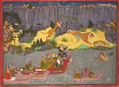 Tiger Hunt of Raja Ram Singh II, c. 1830-1840 by Unbekannt