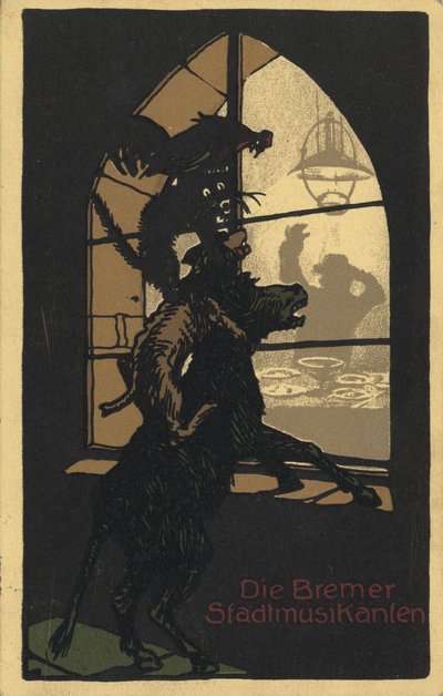 Title Design of the Book Town Musicians of Bremen by the Brothers Grimm by Unbekannt