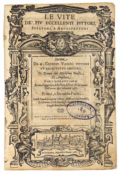 Title Page from: Giorgio Vasari, The Lives of the Most Excellent Italian Painters, Sculptors by Unbekannt