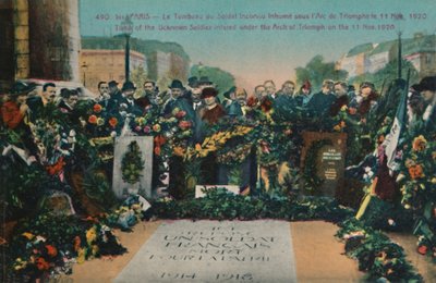 Tomb of the Unknown Soldier Buried Under the Arc de Triomphe on 11 November 1920, Paris by Unbekannt