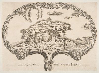 Topographic Plan of Porto Ercole in the Shape of a Fan by Unbekannt