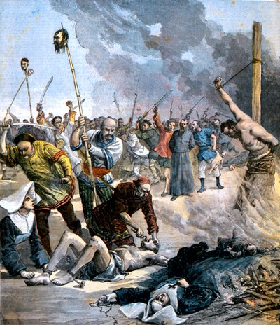 Torture and murder of Christian nuns and priests during the Boxer Rebellion in China, 1891 by Unbekannt
