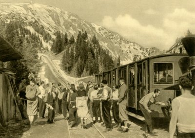 Tourists at Baumgartnerhaus Station on the Schneeberg Railway, Lower Austria, c1935 by Unbekannt