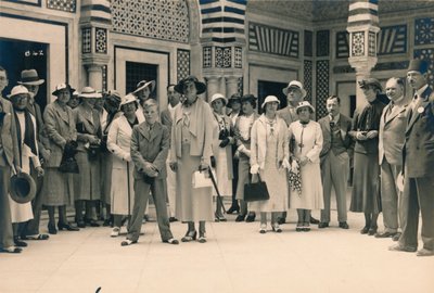 Tourists on an excursion from a cruise, possibly in Sidi Bou Said, Tunisia, 1936 by Unbekannt