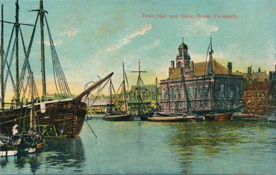 Town Hall and Quay, Great Yarmouth, Norfolk, c1905 by Unbekannt