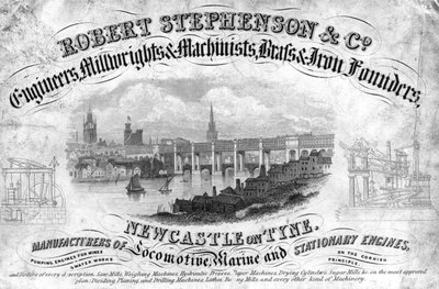 Trade Card of Robert Stephenson & Company, English engineer, c 1800s by Unbekannt