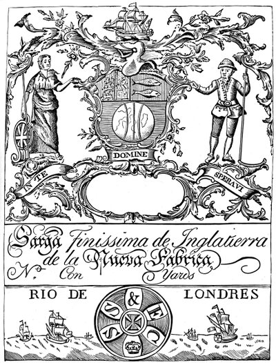 Trade Label of the South Sea Company, 18th Century by Unbekannt