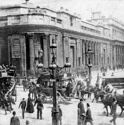 Traffic Passing the Bank of England, London, Late 19th Century by Unbekannt