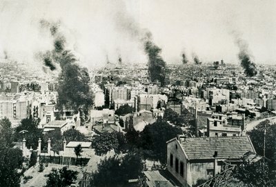 Tragic Week 1909, Fire of convents. Image published in the magazine 