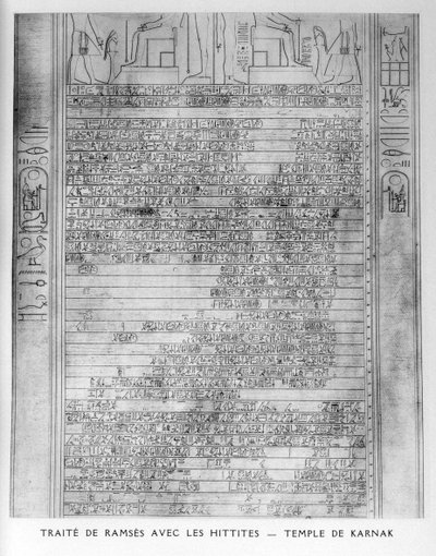 Treaty of Ramses and the Hittite People, Temple of Karnak, 19th Century by Unbekannt