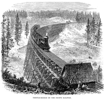 Trestle Bridge on the Union Pacific Railroad, USA by Unbekannt