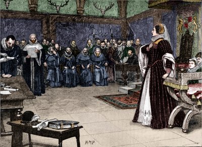 Trial of Mary Queen of Scots in Fotheringhay Castle by Unbekannt