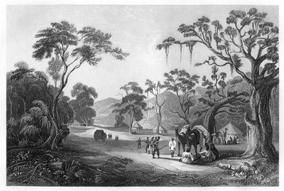 Troops Encamped at the Entrance to the Keree Pass, North of Meerut, India, c1860 by Unbekannt