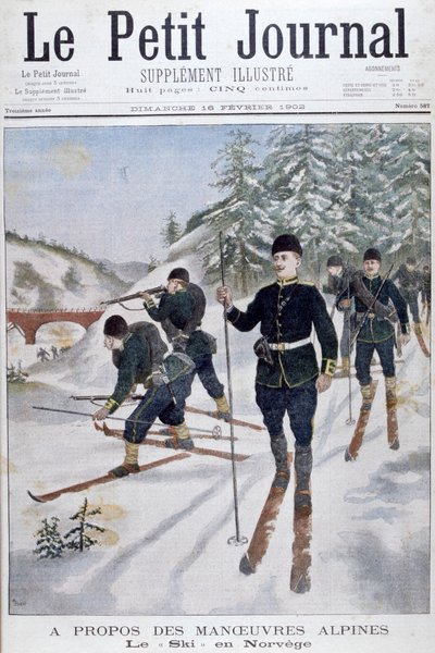Troops on Skis on Alpine Manoeuvres, Norway, 1902 by Unbekannt