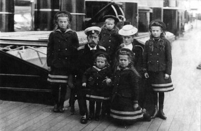 Tsar Nicholas II and Tsarina Alexandra of Russia and Their Children by Unbekannt