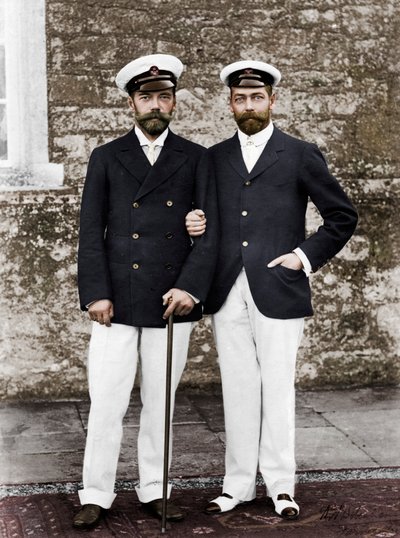 Tsar Nicholas II of Russia and King George V of Great Britain by Unbekannt