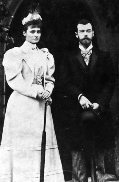 Tsarina Alexandra Feodorovna and Tsar Nicholas II of Russia by Unbekannt